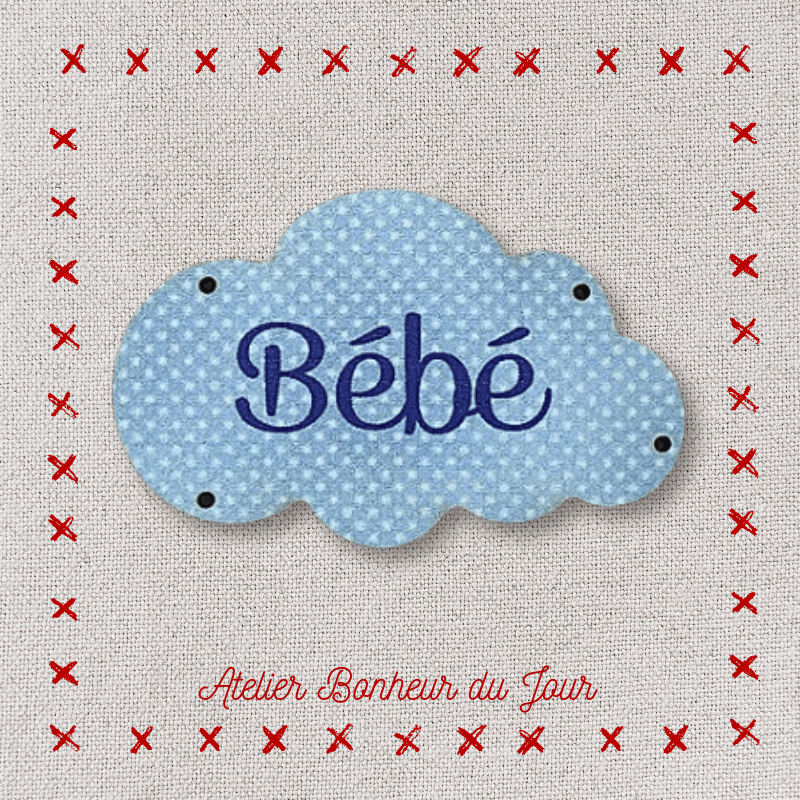 bouton décoratif en bois "Nuage Bébé" Atelier Bonheur du jour