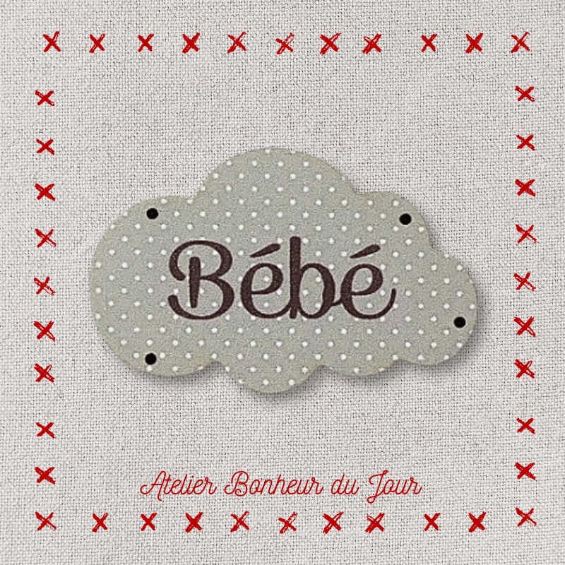 bouton décoratif en bois "Nuage Bébé" Atelier Bonheur du jour