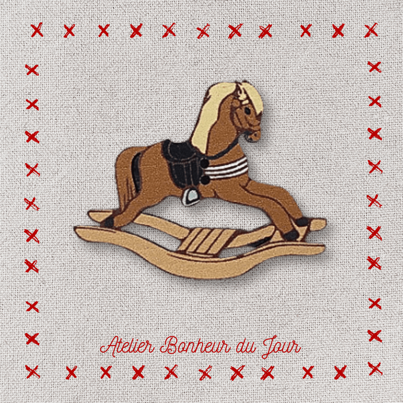 Bouton décoratif en bois "cheval à bascule" Atelier Bonheur du jour
