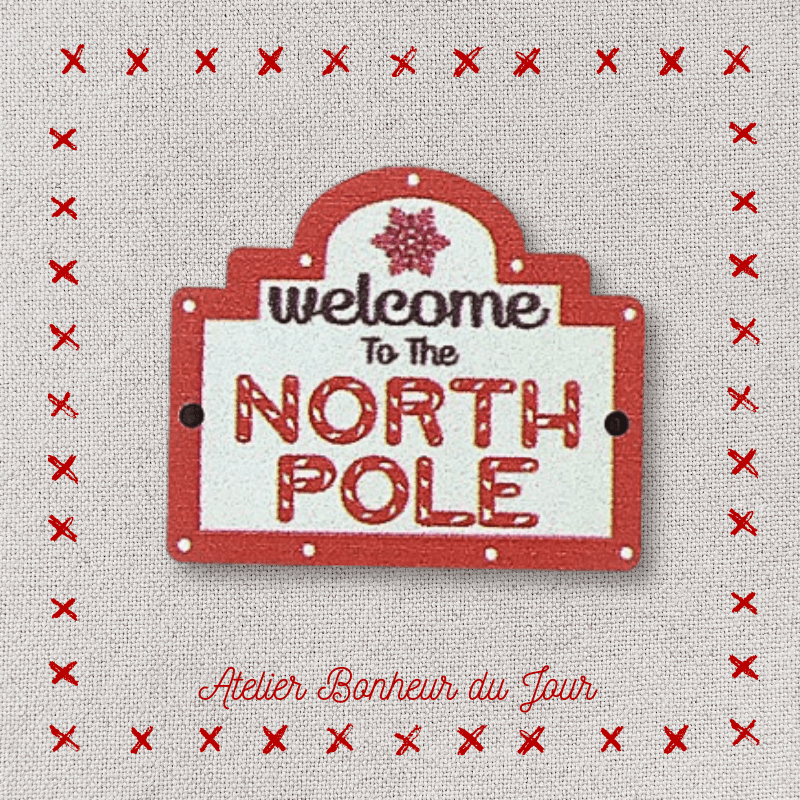 Bouton décoratif en bois "North Pole" Atelier bonheur du jour