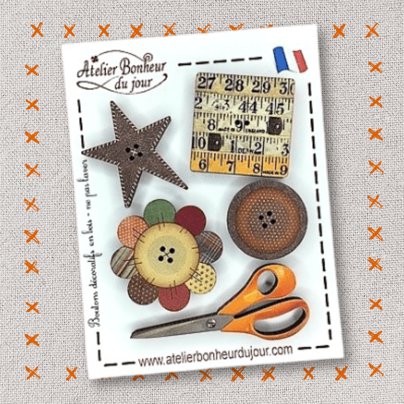 Mini pochette "Ciseaux patch" Atelier Bonheur du jour
