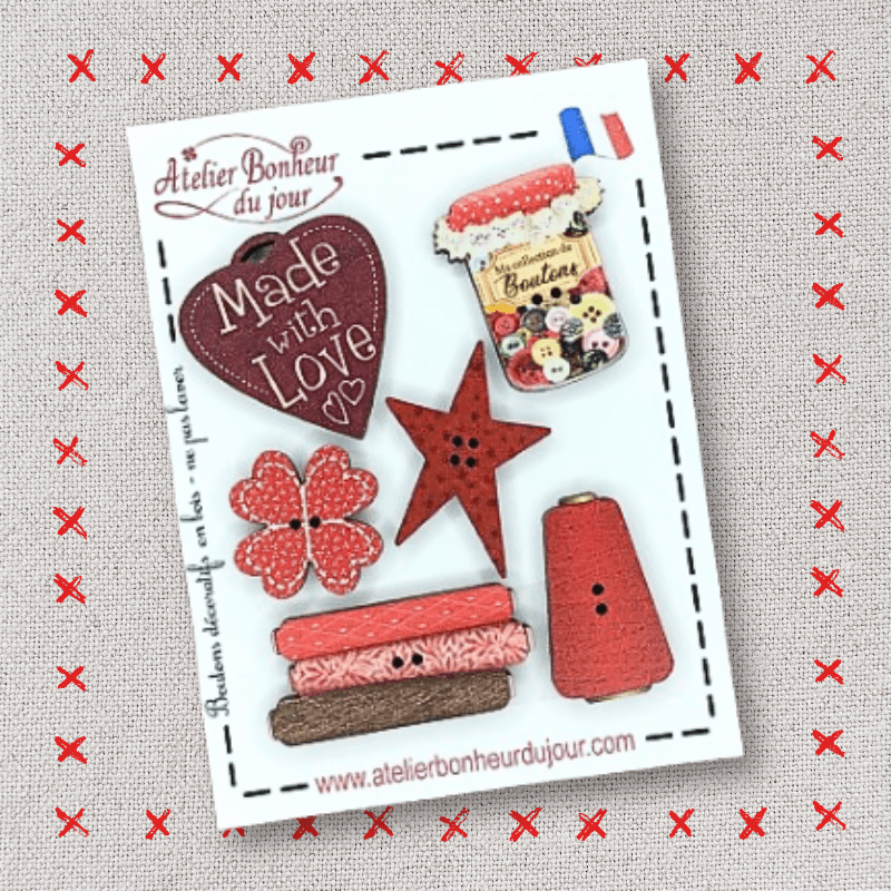 Mini pochette "Mercerie-rouge" Atelier Bonheur du jour