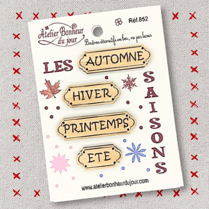 Pochette de boutons décoratifs "LES SAISONS" Atelier bonheur du jour