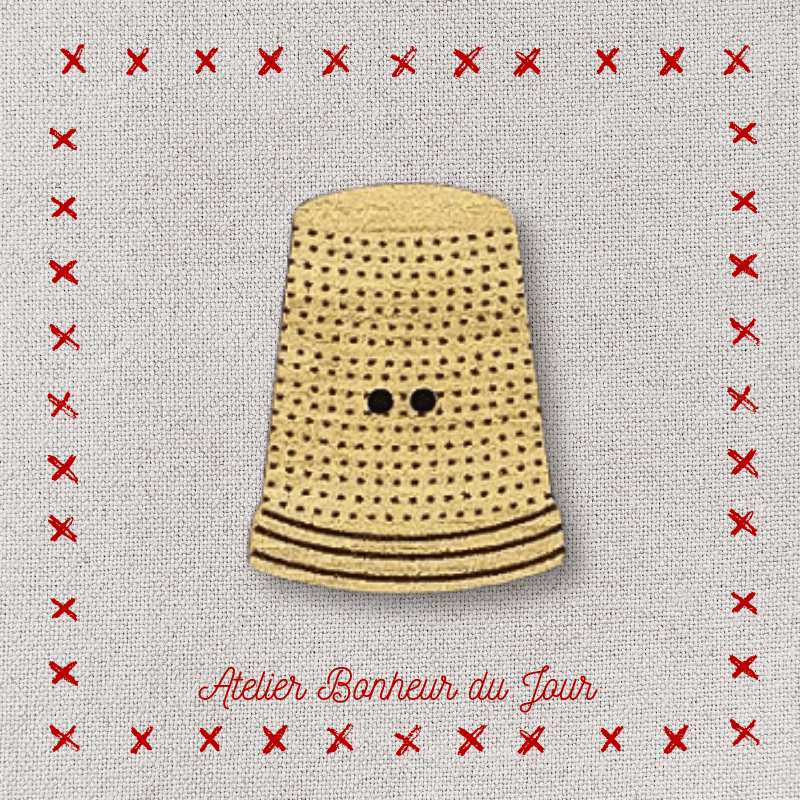 Decorative wooden button "Thimble" Atelier bonheur du jour
