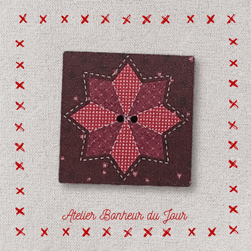 Bouton décoratif en bois "mini patch étoile" Atelier bonheur du jour