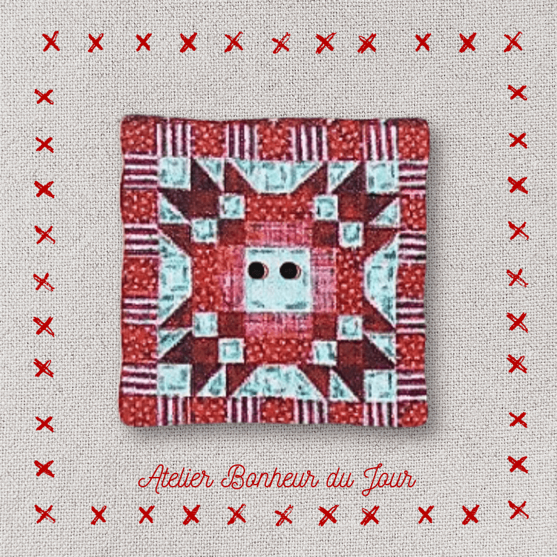 Bouton décoratif en bois "mini patch rouge" Etoile Atelier bonheur du jour