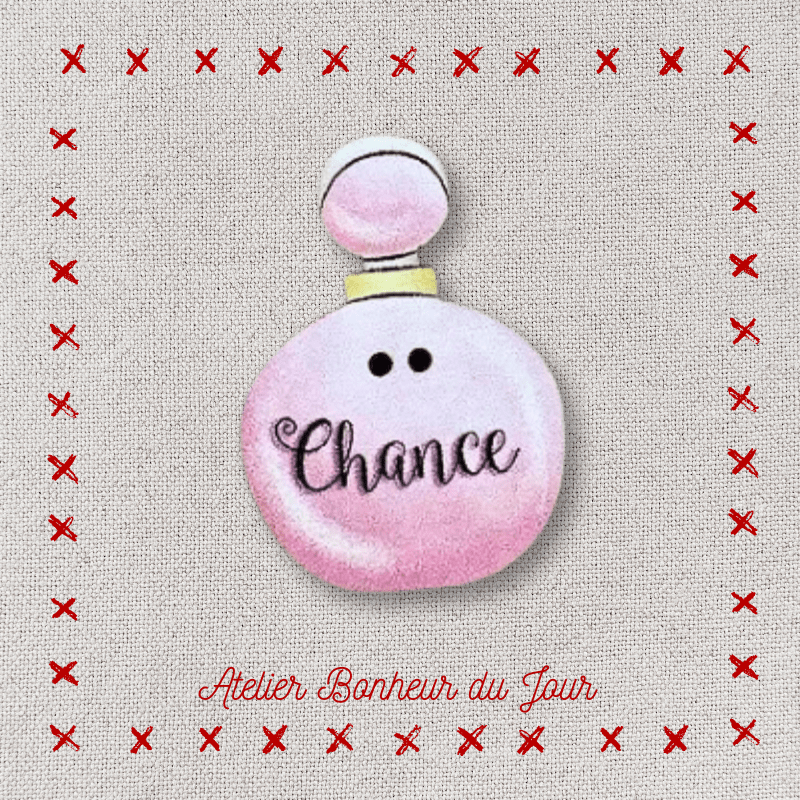 bouton décoratifs en bois "parfum Chance" Atelier bonheur du jour