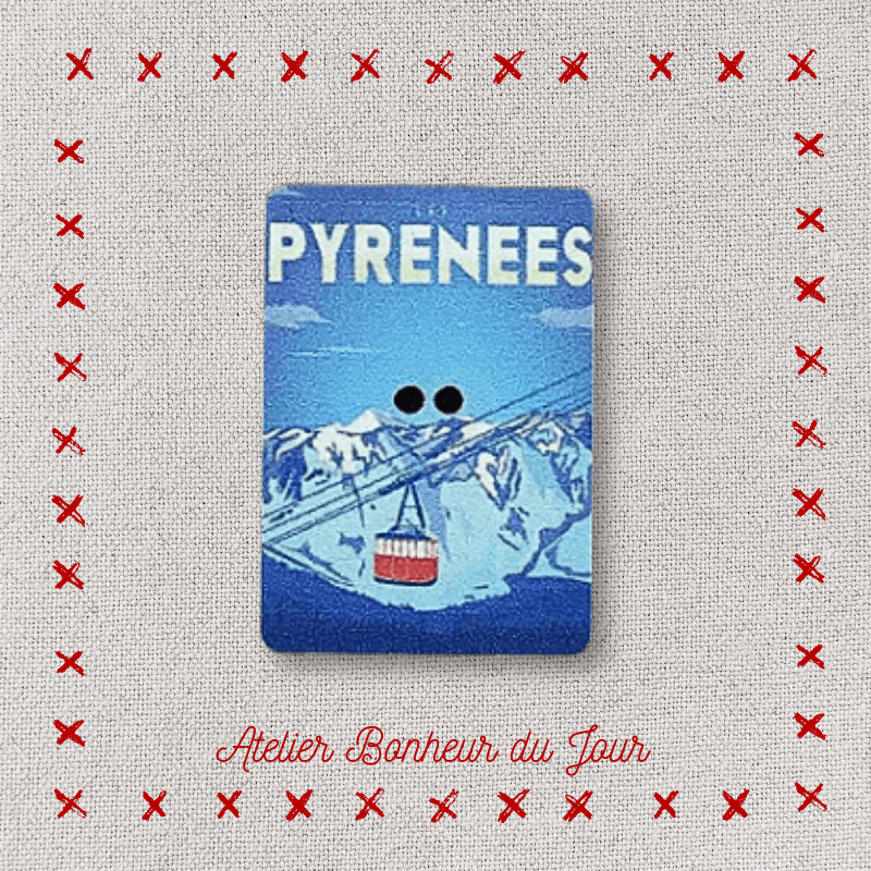 Bouton décoratif en bois "les Pyrénées" Atelier bonheur du jour