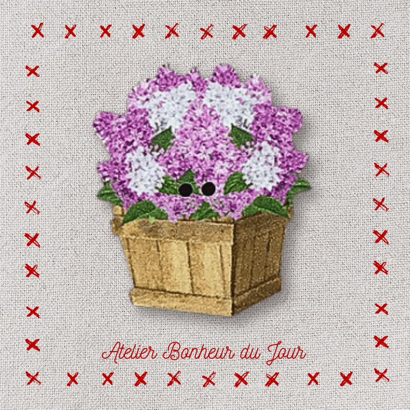 Bouton décoratif en bois "bouquet de lilas" Atelier bonheur du jour