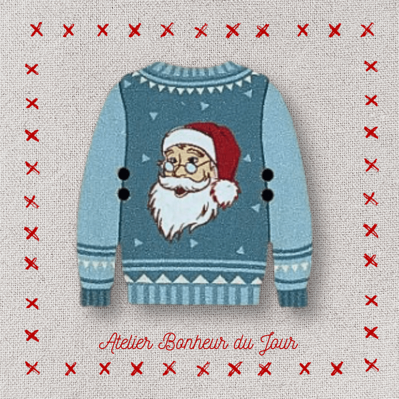 “Ugly blue sweater” button