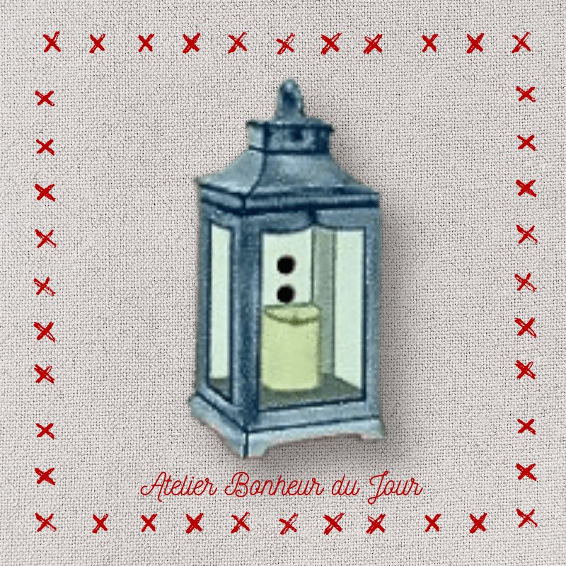 decorative wooden button "Garden lantern" Atelier Bonheur du jour