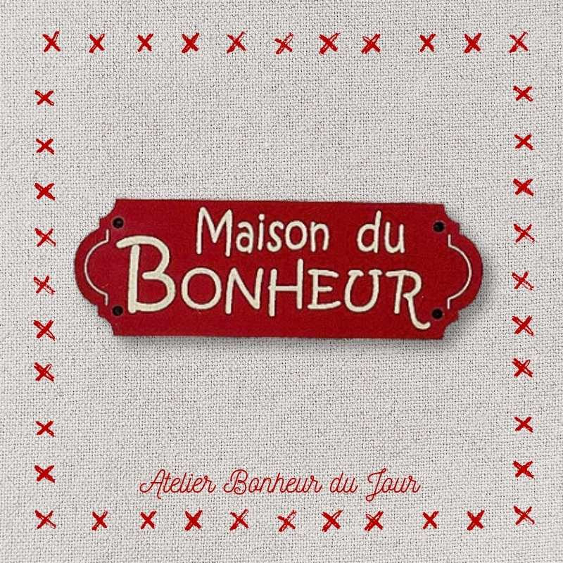 Decorative button - small plaque “House of Happiness” Atelier bonheur du jour