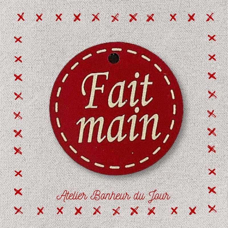Bouton décoratif en bois "médaille fait main" Atelier bonheur du jour