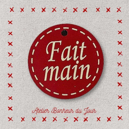 Bouton décoratif en bois "médaille fait main" Atelier bonheur du jour