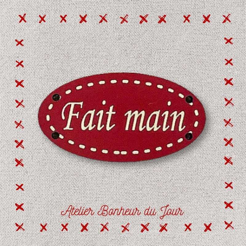 Decorative button - small plaque “Handmade” Atelier bonheur du jour