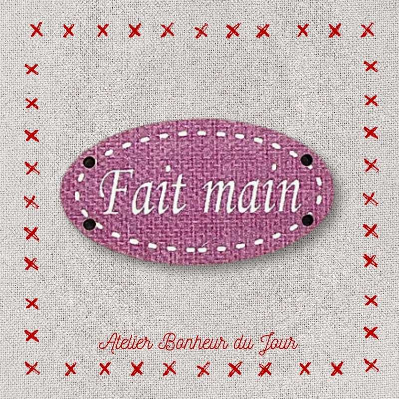 Decorative button - small plaque “Handmade” Atelier bonheur du jour