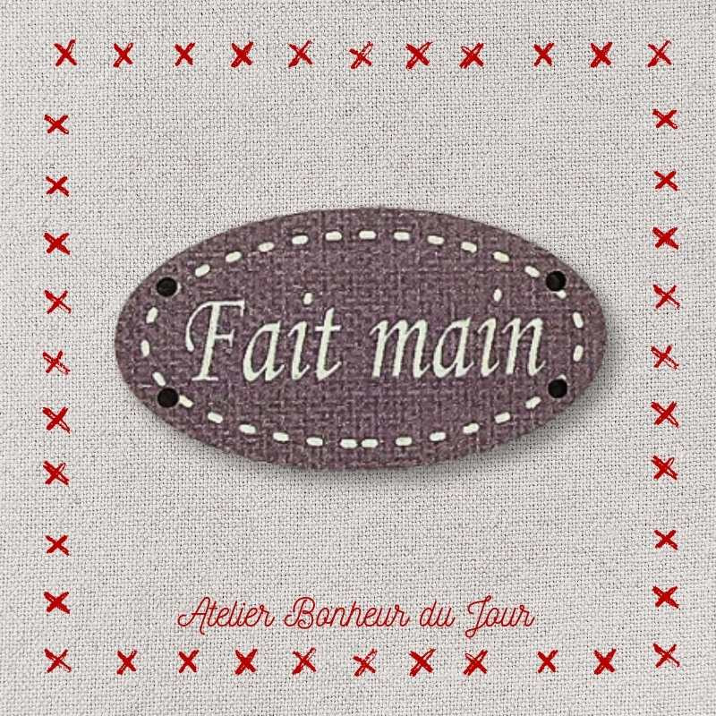 Decorative button - small plaque “Handmade” Atelier bonheur du jour
