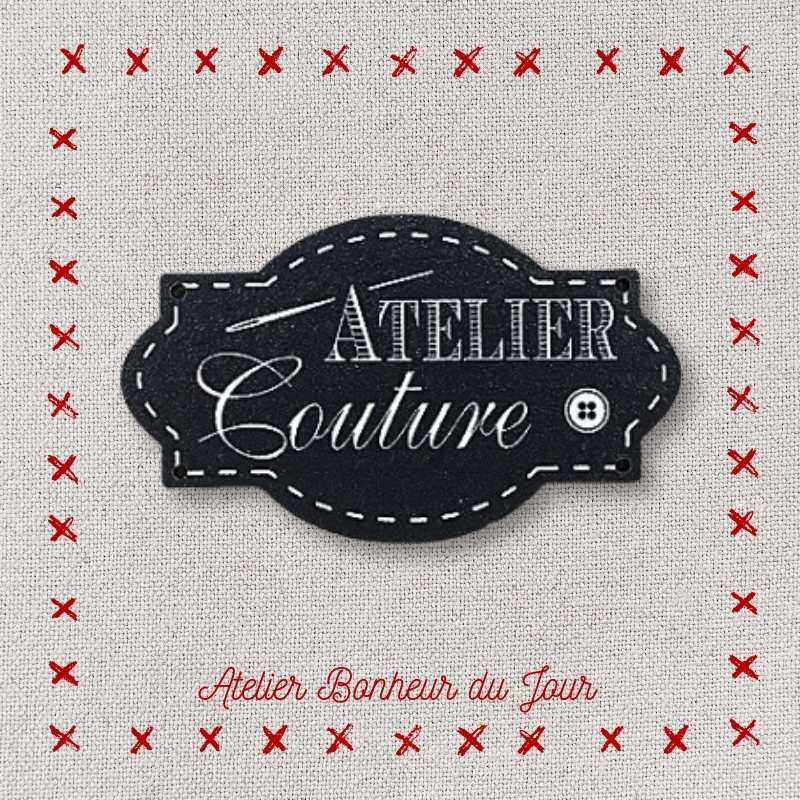 Decorative button - small plaque “Sewing workshop” Atelier bonheur du jour