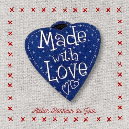 Médaille coeur en bois "Made with love" Coeur à suspendre Atelier bonheur du jour