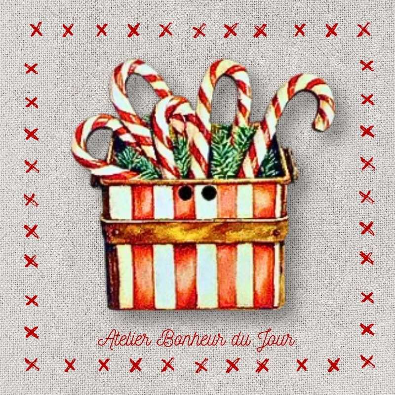 bouton décoratif en bois "Boite de sucres d'orge" Atelier Bonheur du jour