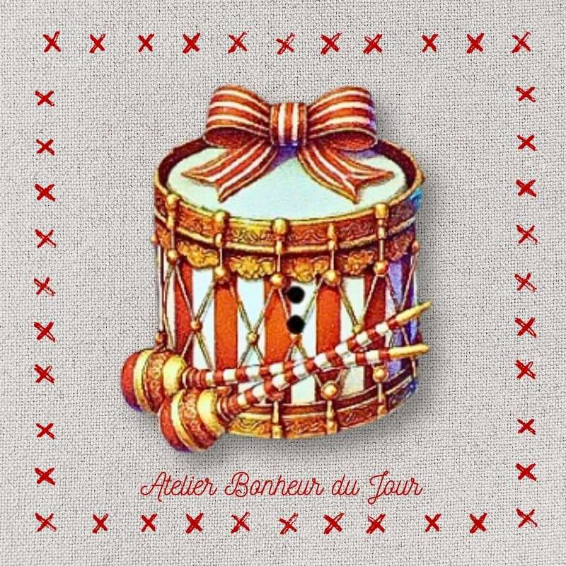 decorative wooden button "drum" Atelier Bonheur du jour