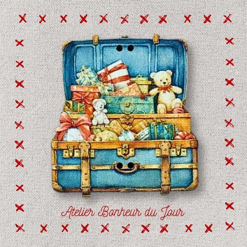 bouton décoratif en bois "Valise de cadeaux" Atelier Bonheur du jour