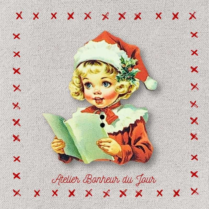bouton décoratif en bois "La liste de cadeaux" Atelier Bonheur du jour
