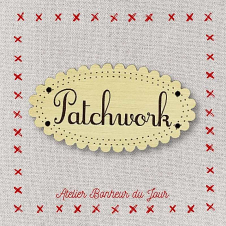 Bouton décoratif en bois "Patchwork" Atelier bonheur du jour