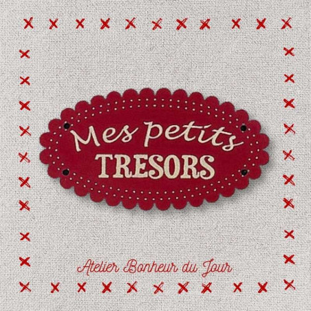 Bouton décoratif en bois "Mes petits trésors" Atelier bonheur du jour