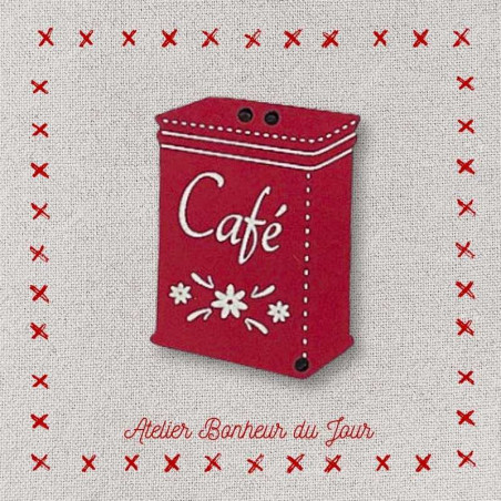 Decorative wooden buttons "Coffee box" Atelier Bonheur du jour
