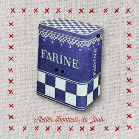 Decorative wooden buttons "Checkered flour box" to hang Atelier Bonheur du jour