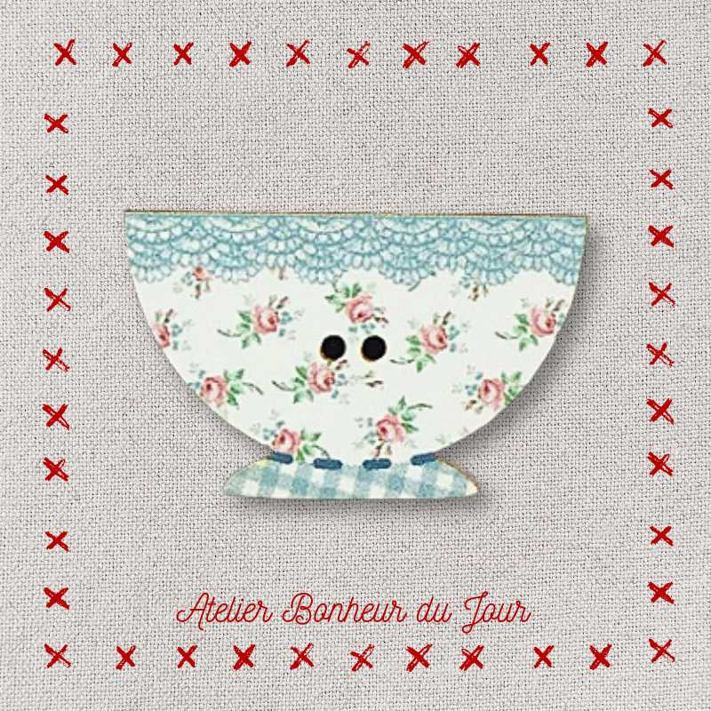 Decorative wooden buttons "Bowl Justine" Atelier Bonheur du jour