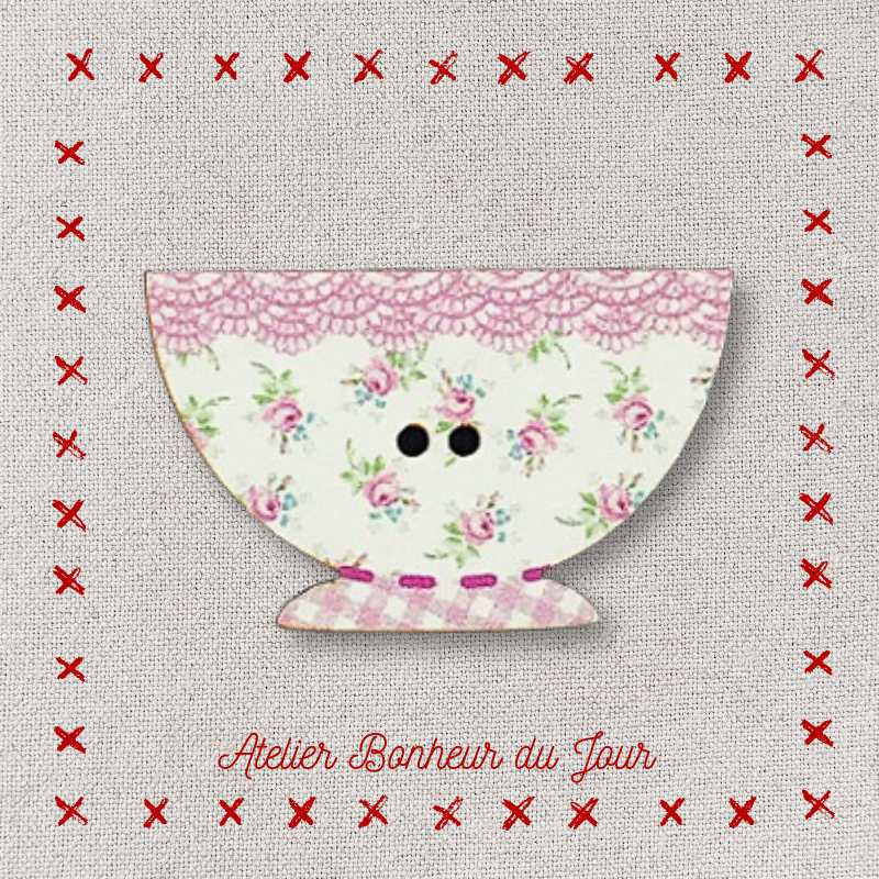 Decorative wooden buttons "Bowl Justine" Atelier Bonheur du jour