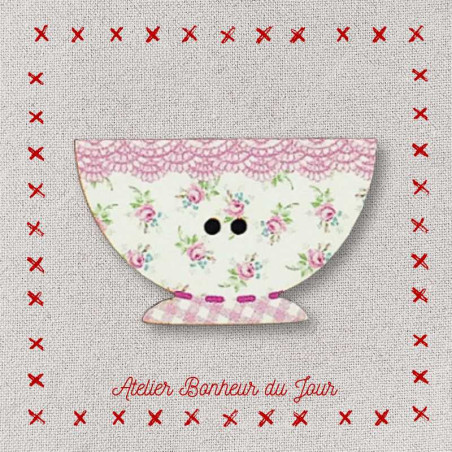 Decorative wooden buttons "Bowl Justine" Atelier Bonheur du jour