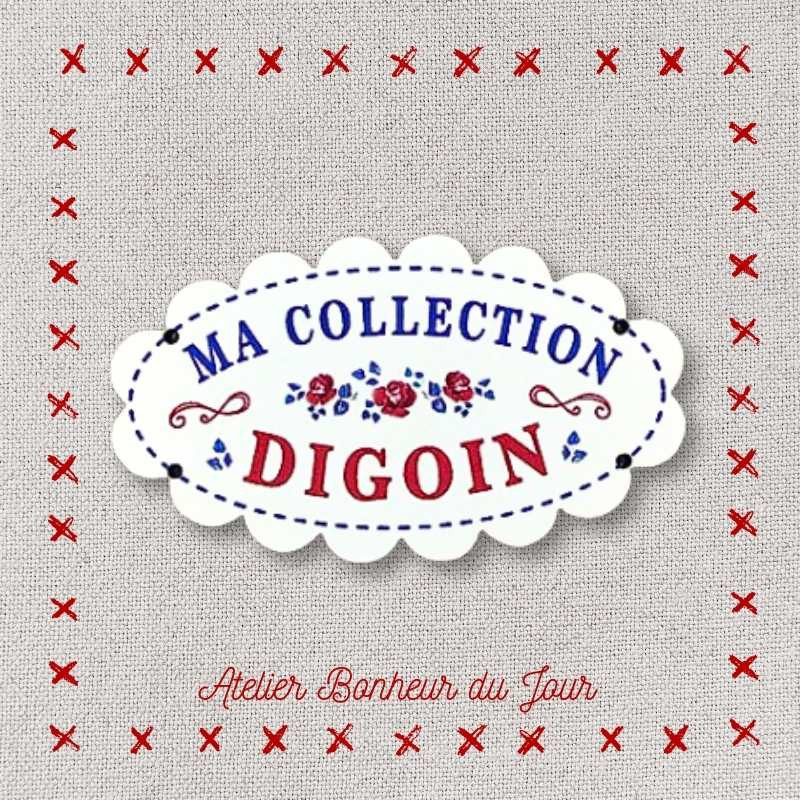 Decorative wooden buttons small plaque "My Digoin collection" Atelier Bonheur du jour