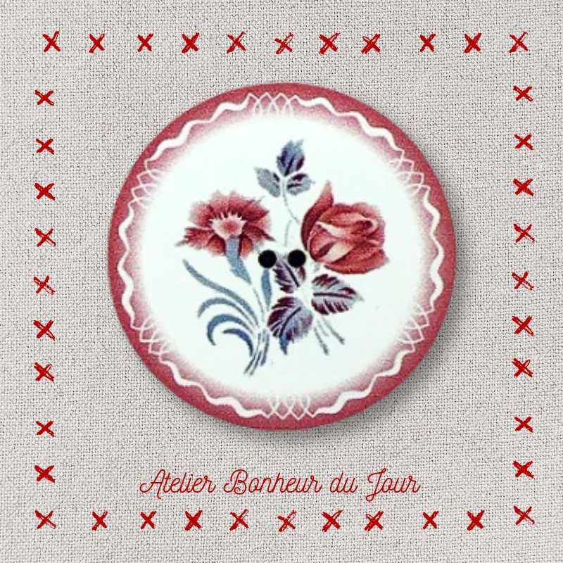 Decorative wooden buttons "Marjolaine Digoin" Atelier Bonheur du jour