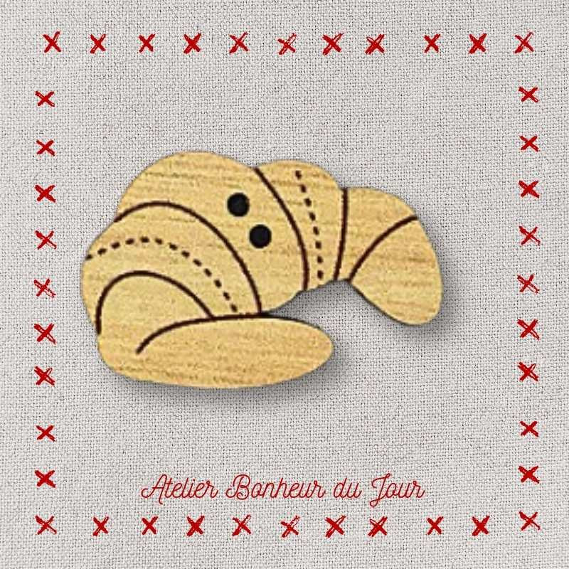 Decorative wooden buttons "Croissant" Atelier bonheur du jour