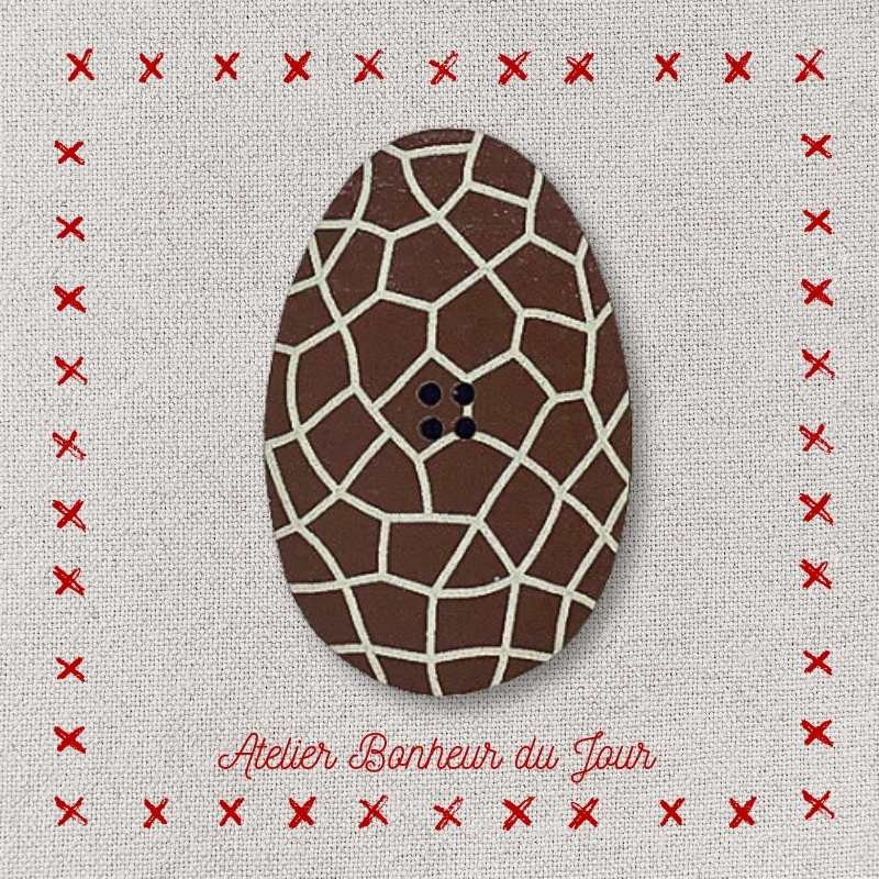 Decorative wooden buttons "Chocolate egg" Atelier bonheur du jour
