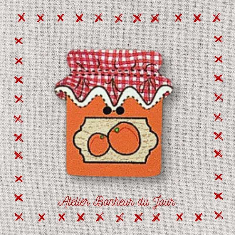 Decorative wooden buttons "Pot of apricot jam" Atelier bonheur du jour
