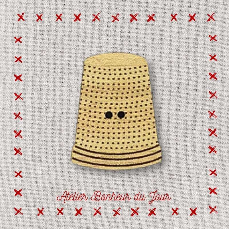 Decorative wooden button "Thimble" Atelier bonheur du jour