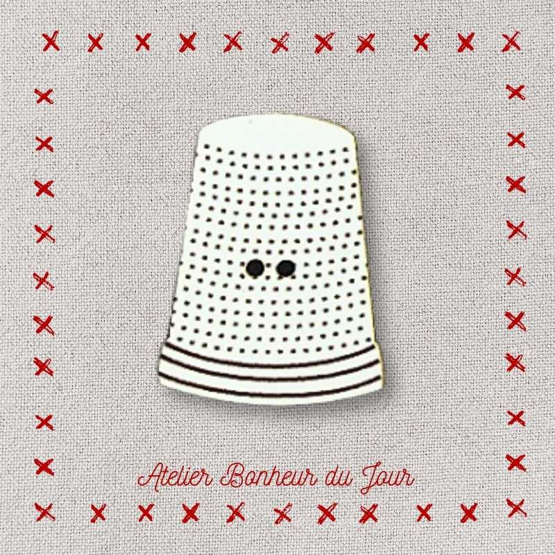 Decorative wooden button "Thimble" Atelier bonheur du jour Decorative wooden button "Thimble" Atelier bonheur du jour