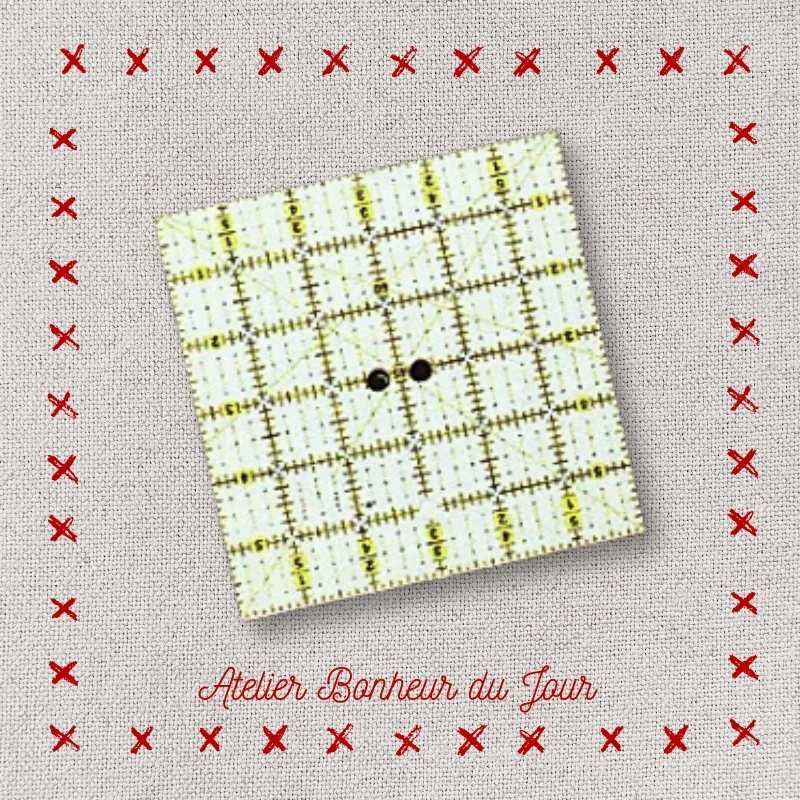 Decorative wooden button "Cutting rule" Atelier bonheur du jour