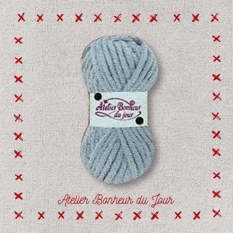 Decorative wooden button "Ball of wool" Atelier bonheur du jour