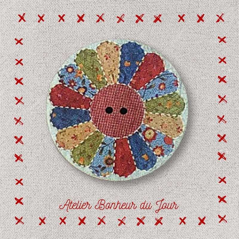 Bouton décoratif en bois "mini patch rond" Atelier bonheur du jour