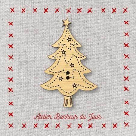 Bouton décoratif en bois "sapin étoile" Atelier Bonheur du jour