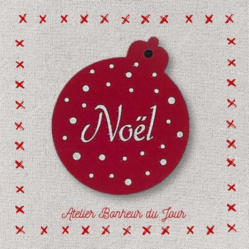 Decorative wooden button "Christmas ball" to hang Atelier bonheur du jour