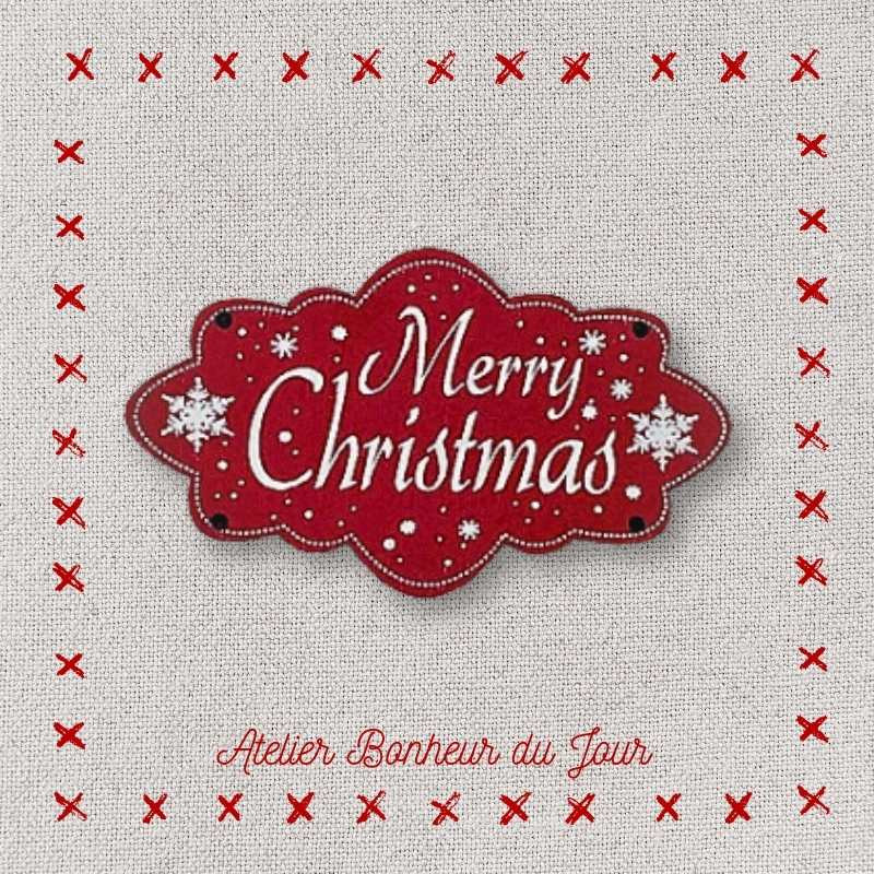 Bouton décoratif en bois "merry christmas" Atelier bonheur du jour