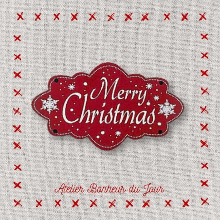Bouton décoratif en bois "merry christmas" Atelier bonheur du jour
