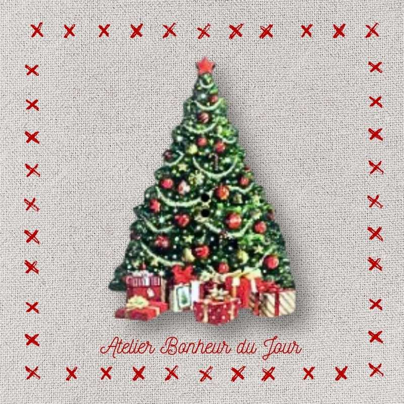 Bouton décoratif en bois "Sapin de Noël" Atelier Bonheur du jour