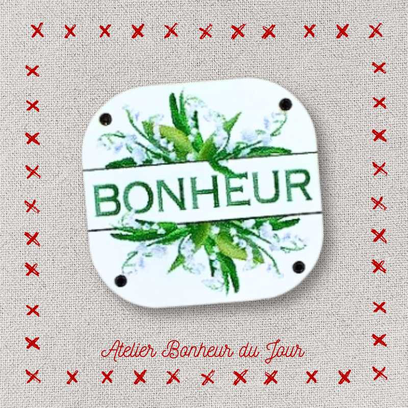 bouton décoratif en bois "Muguet Bonheur" Atelier bonheur du jour